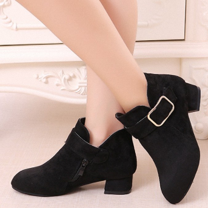 Giày boot cổ ngắn cho bé gái 3 - 12 tuổi phong cách công chúa đáng yêu QN07