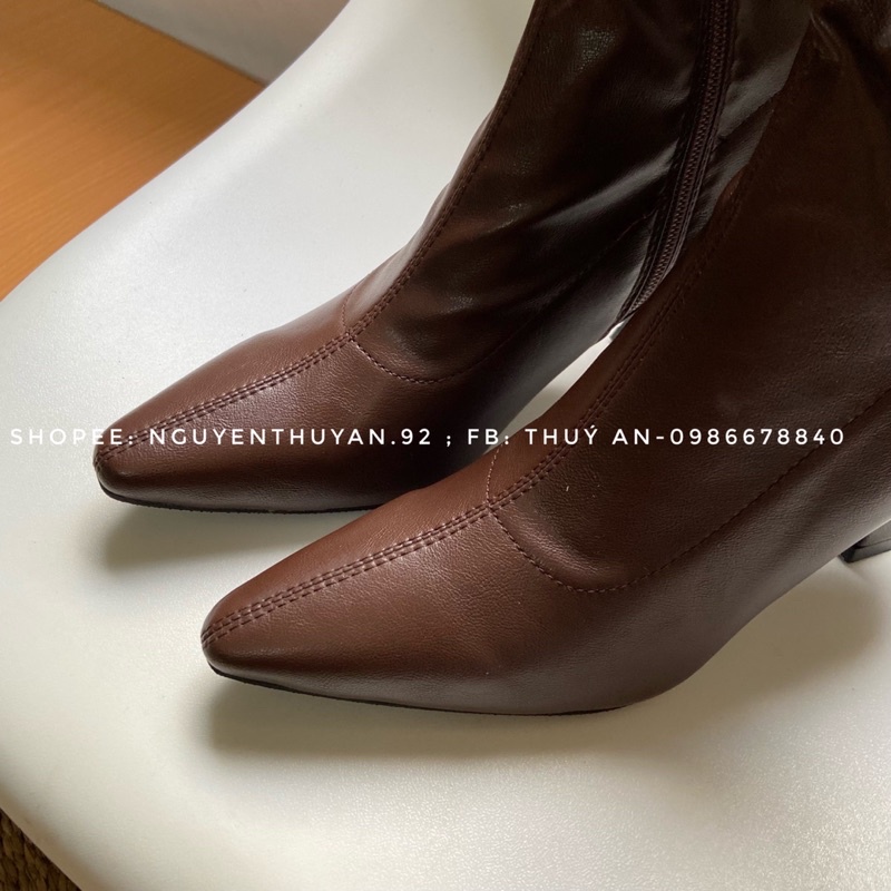 Bốt da gót nhọn cao 8cm⚡️ANDU STORE⚡️[VIDEO +ẢNH THẬT] | BigBuy360 - bigbuy360.vn