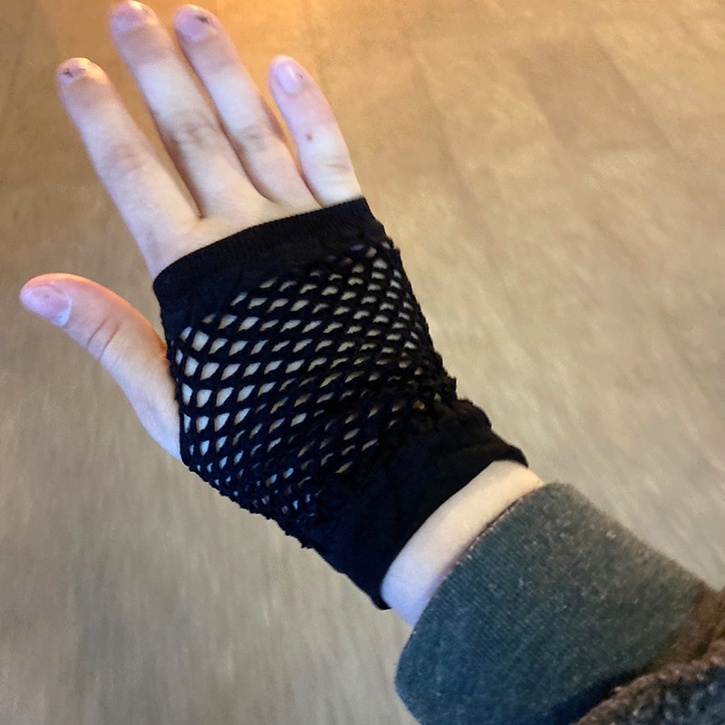 Găng Tay Lưới Hở Ngón Thời Trang Cho Nữ