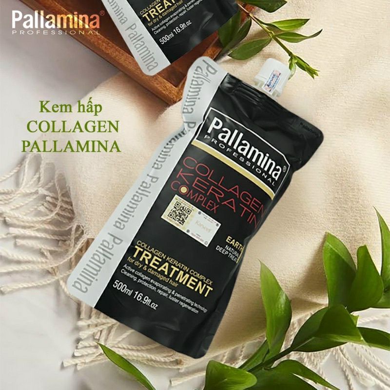 SIÊU RẺ Ủ HẤP COLLAGEN KERATIN COMMLEX PALLAMINA 500ML - PHỤC HỒI TÓC