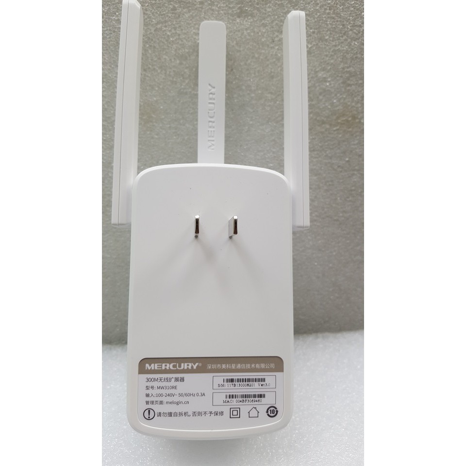 Bộ kích sóng wifi 3 râu chính hãng Mercury MW310RE 300Mbps | Mở rộng ko gian bắt sóng wifi xa hơn, rộng hơn