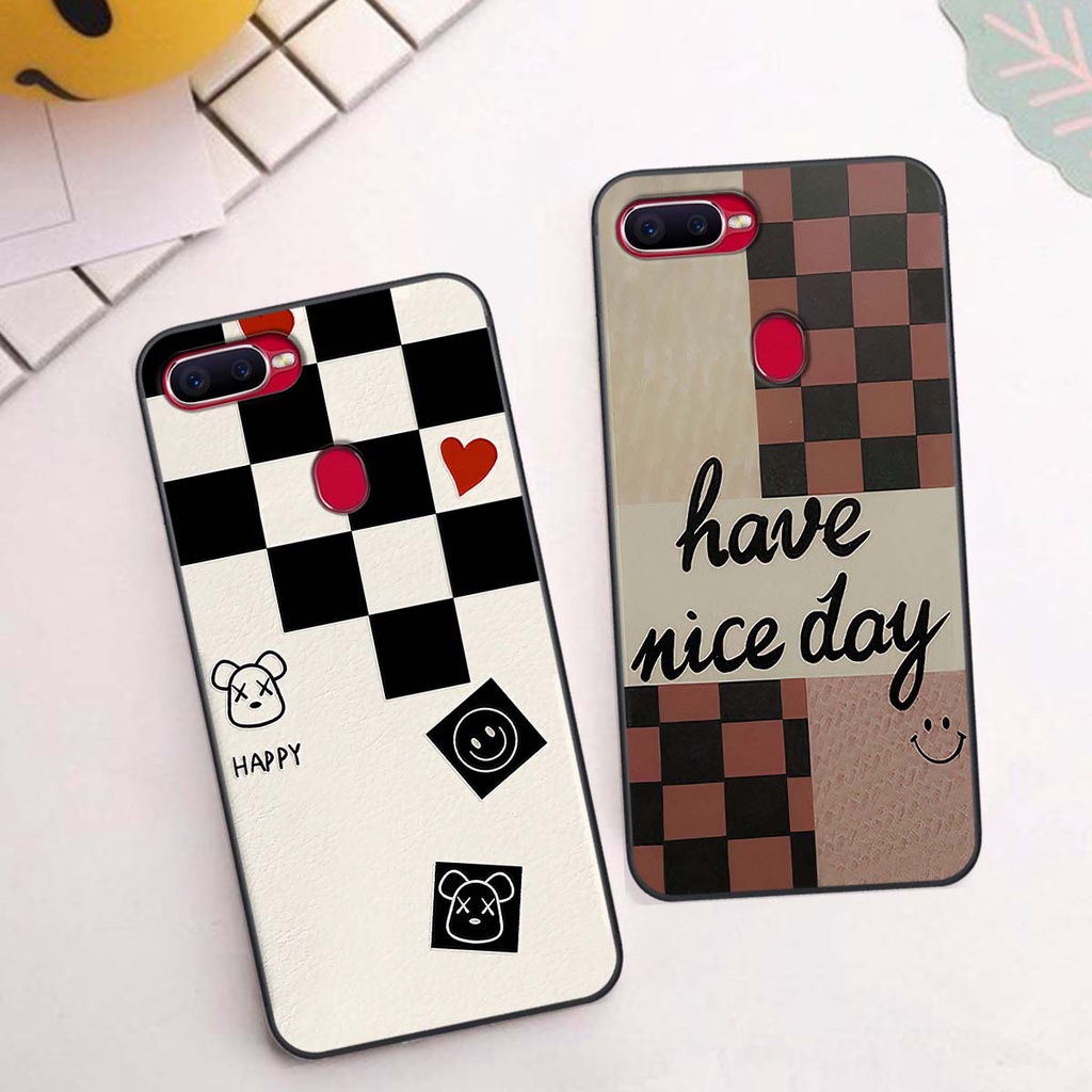 Ốp Oppo A5s / A7 / F9 / A12 caro trái tim cá tính, thời trang siêu đẹp, siêu phong cách