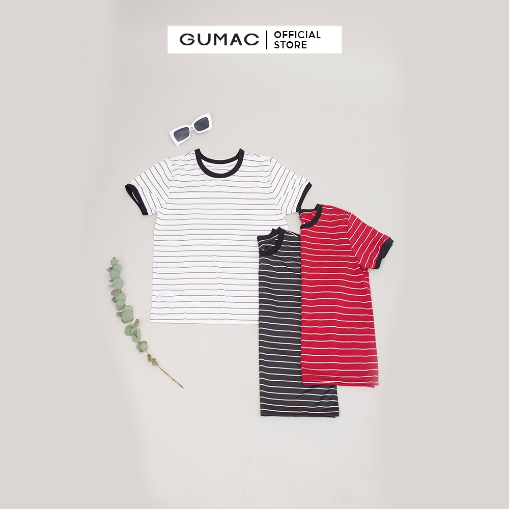 Áo thun sọc ngang GUMAC form dáng basic năng động, nhiều màu cá tính ATC03016
