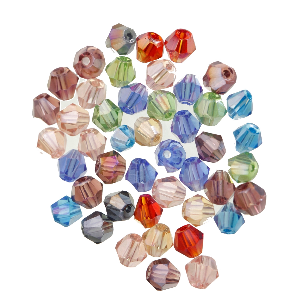 Bộ 100 hạt thủy tinh nhiều màu tùy chọn dùng làm trang sức