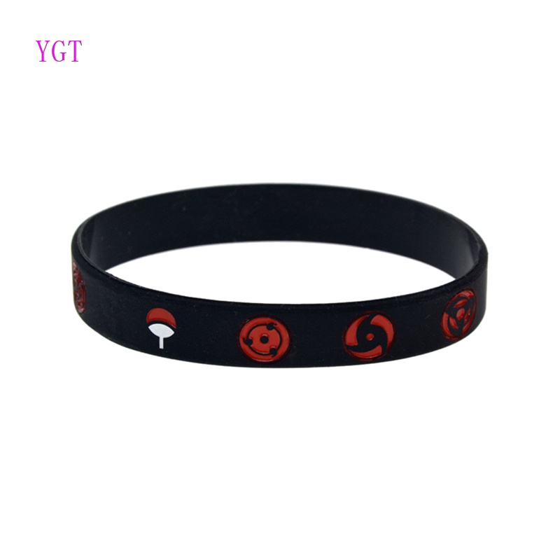 Ygt Vòng Tay Silicon Cao Su Họa Tiết Hoạt Hình Anime Thể Thao Màu Trắng / Đen Cho Nam