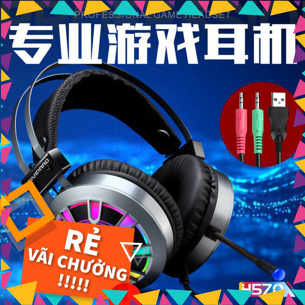 [Blcomputer] Tai nghe chụp tai có mic chuyên game DIVIPARD H570 LED RGB Cổng kết nối USB +3.5