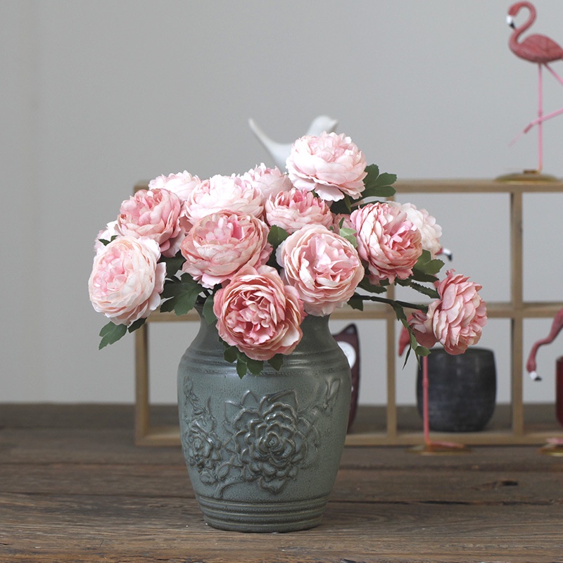 Hoa giả - Hoa Mẫu đơn giả - Lọ trang trí - Trang trí nội thất