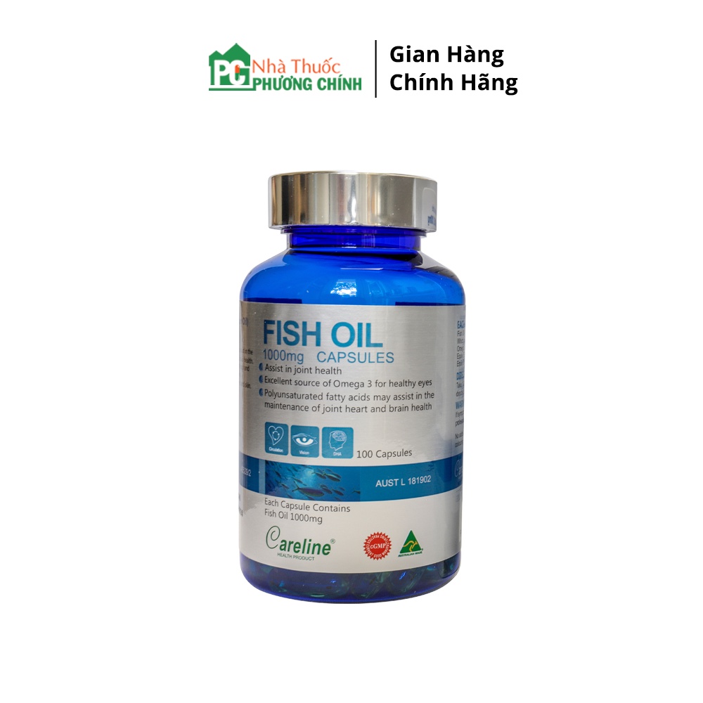 Viên Uống Dầu Cá Úc Fish Oil CareLine - Bổ Sung Dầu Cá Tự Nhiên, DHA, Cải Thiện Trí Nhớ, Sáng Mắt