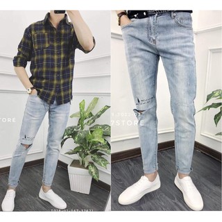 Quần Jean Nam Rách Gối Cây Thông Đà Lạt Mộng Mơ