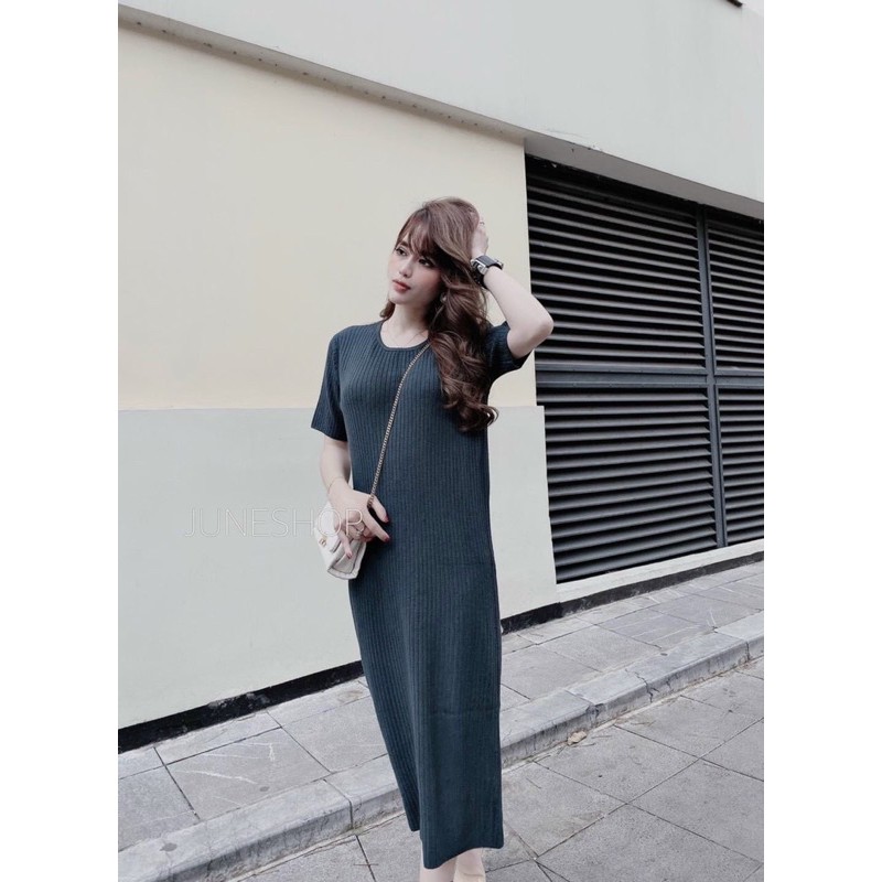Váy len tăm suông cổ tròn tay lỡ | BigBuy360 - bigbuy360.vn