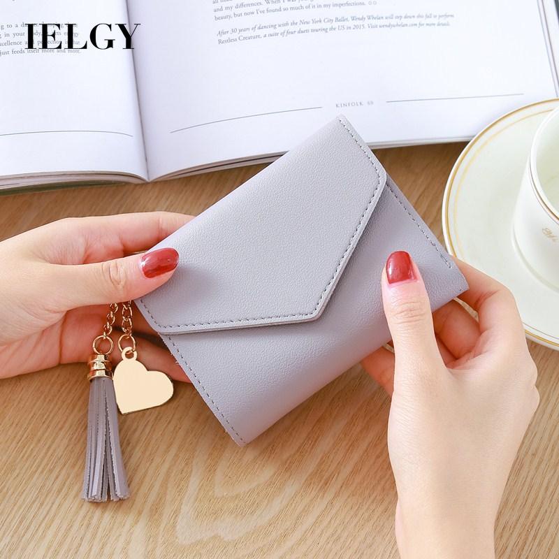 Ví ngắn IELGY phối dây tua rua phong cách Nhật Hàn thanh lịch cho nữ