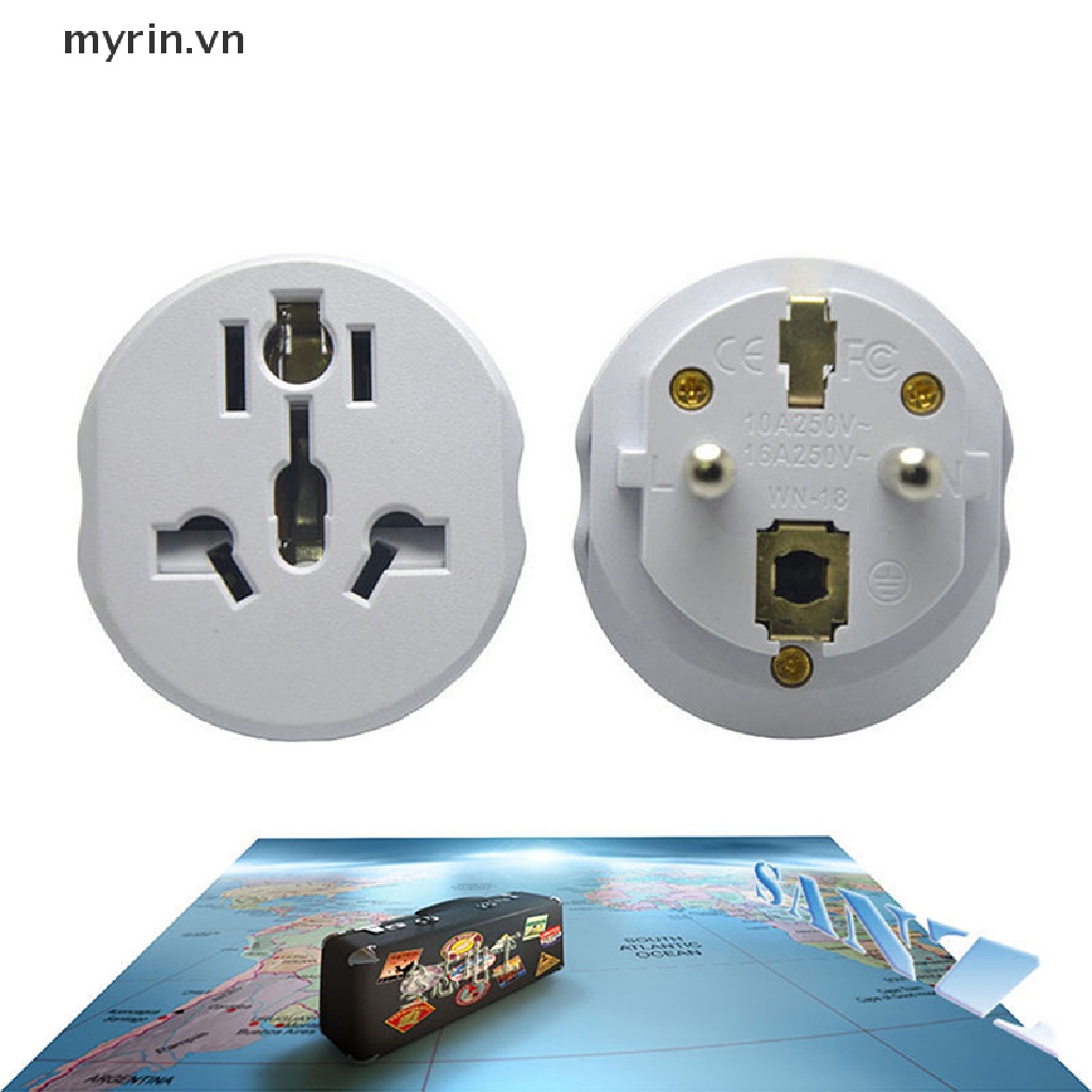 Ổ Cắm Điện Chuyển Đổi 2 Chấu AU US UK CN Sang EU