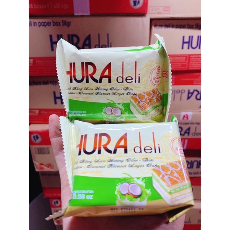 Bánh bông lan cuộn Hura Bibica hương cốm hộp 288g