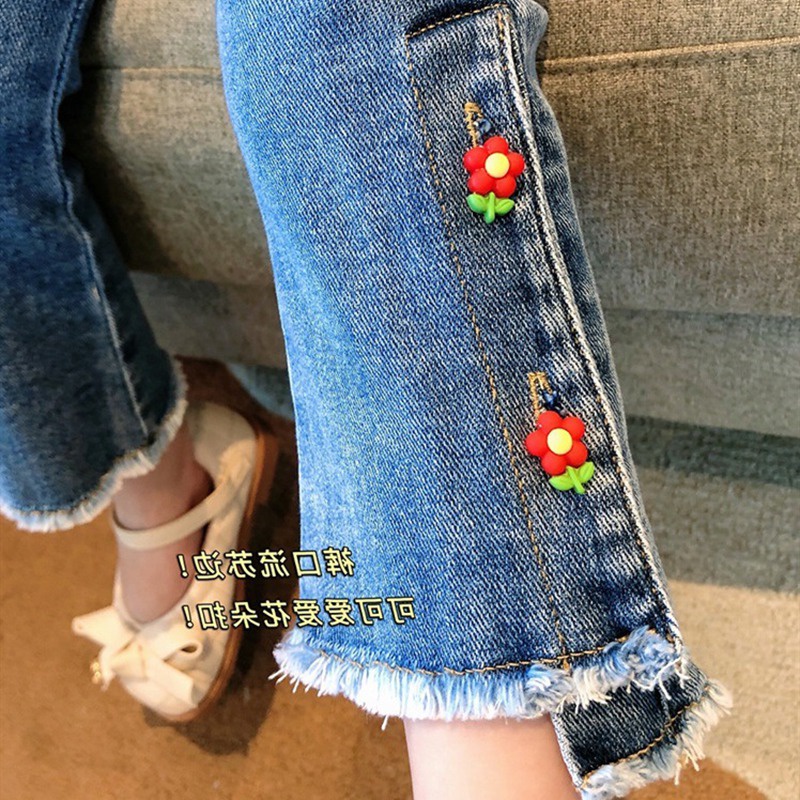 Quần Jean Ống Loe Lưng Thun Xinh Xắn Theo Phong Cách Hàn Quốc Dành Cho Nữ