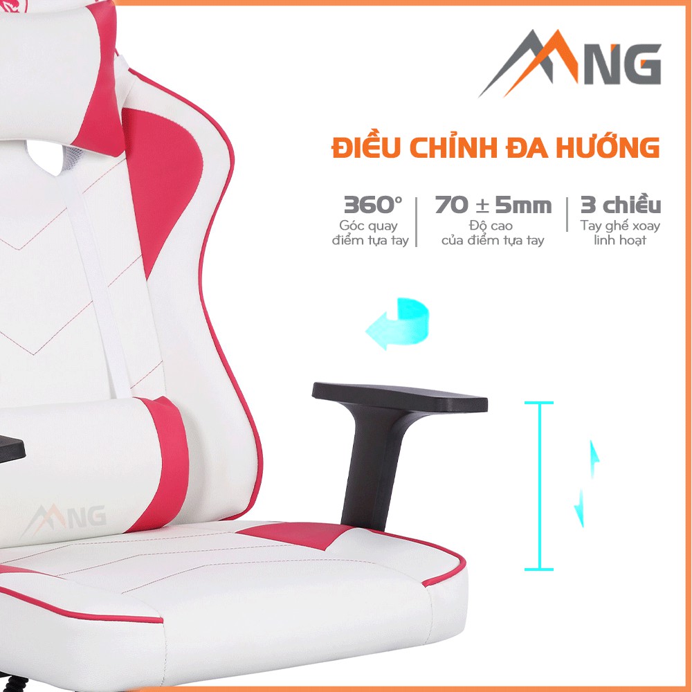 Ghế Chơi Game EDra Citizen EGC200 màu đen, màu trắng, màu đỏ, màu hồng màu xanh, ngả 180 độ Chính Hãng Bảo Hành 12 Tháng