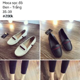 giày mọi moca sọc đỏ