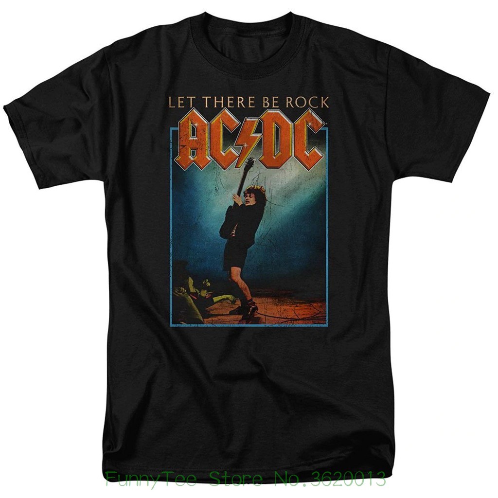 Acdc Let There Be Rock Album T Shirt Funny Black Short Sleeve Sport Oversize Classic Men'S Tee Father'S Day Birthday Cool Gift