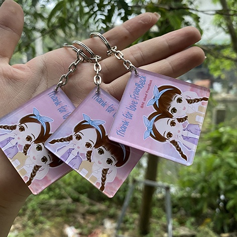 Móc khóa mika in hình theo yêu cầu- Phụ kiện balo- túi xách