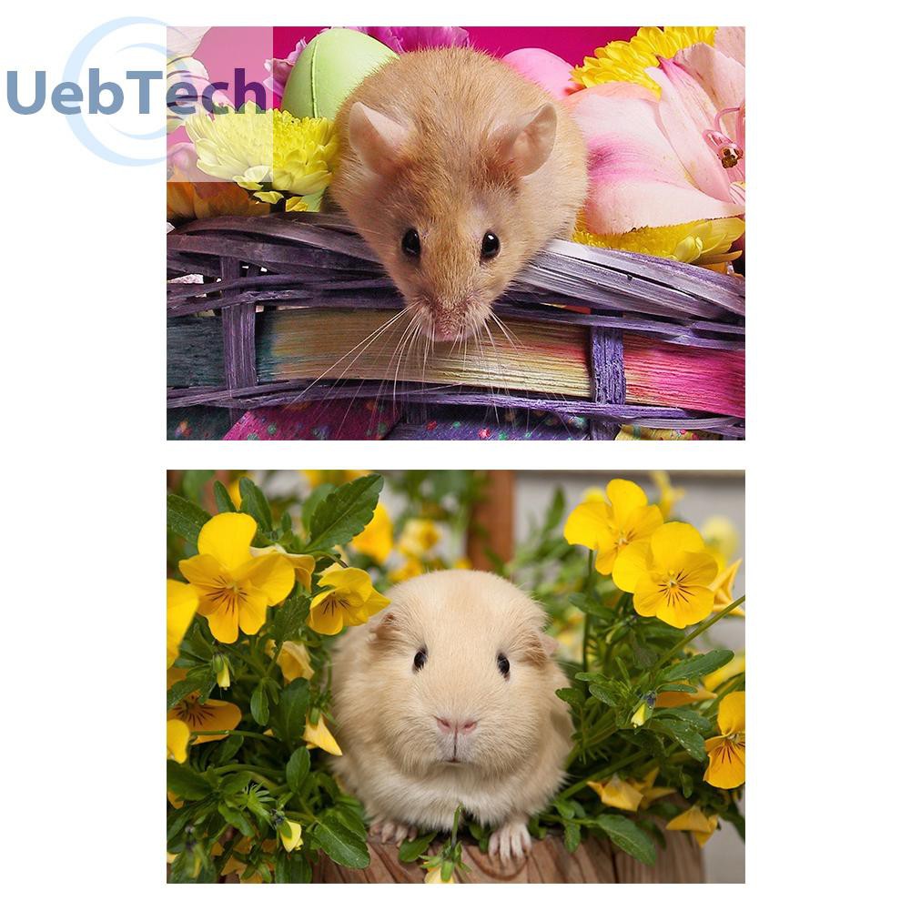 Tech Tranh Thêu Chữ Thập Khảm Đá Hình Chuột Hamster Đáng Yêu