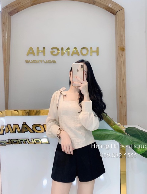 Áo nơ vai tay phối voan(7 màu) | BigBuy360 - bigbuy360.vn