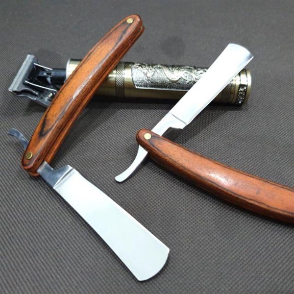 Cán Dao Cạo Đa Năng Inox Cao Cấp Folding Shaving Knife Holder , Shaving Barber Tool Hair Razor & Blades Stainless Steel