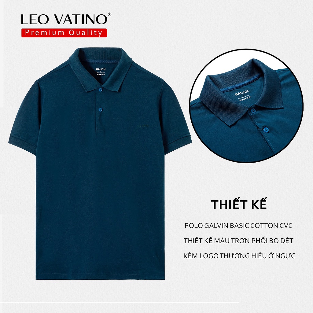 Áo thun Polo nam Galvin dòng Premium chất Cotton 95% CVC cá sấu cổ bẻ tay ngắn chuẩn form fullbox PLGVPR01 - Leo Vatino