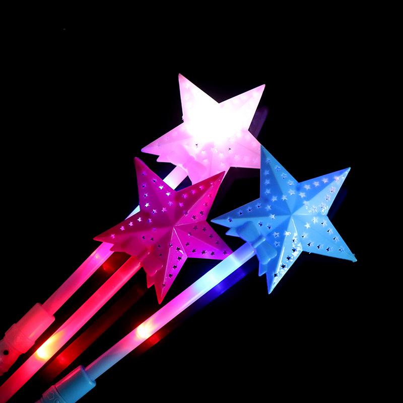 Finegoodwellgen Kid illuminated toys five-pointed star flash stick stars magic bar toy gift FGWG