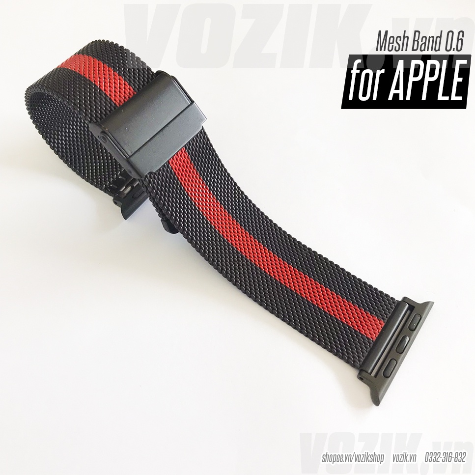 Dây đeo đồng hồ thép lưới mesh Mesh 0.6mm VOZIK - milanese strap band for watches
