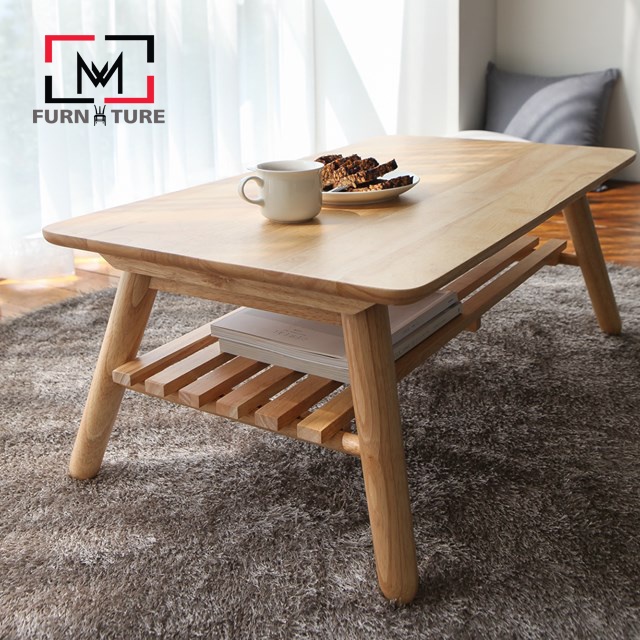 Nowship hcm - Bàn trà sofa gỗ cao su cao cấp thương hiệu MW FURNITURE - A table