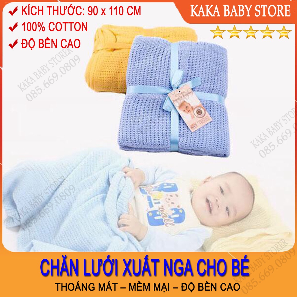 Chăn lưới xuất Nga cho bé, chất liệu 100% cotton thoáng khí, êm ái, chống mồ hôi trộn, chống ngạt cho bé ngon giấc