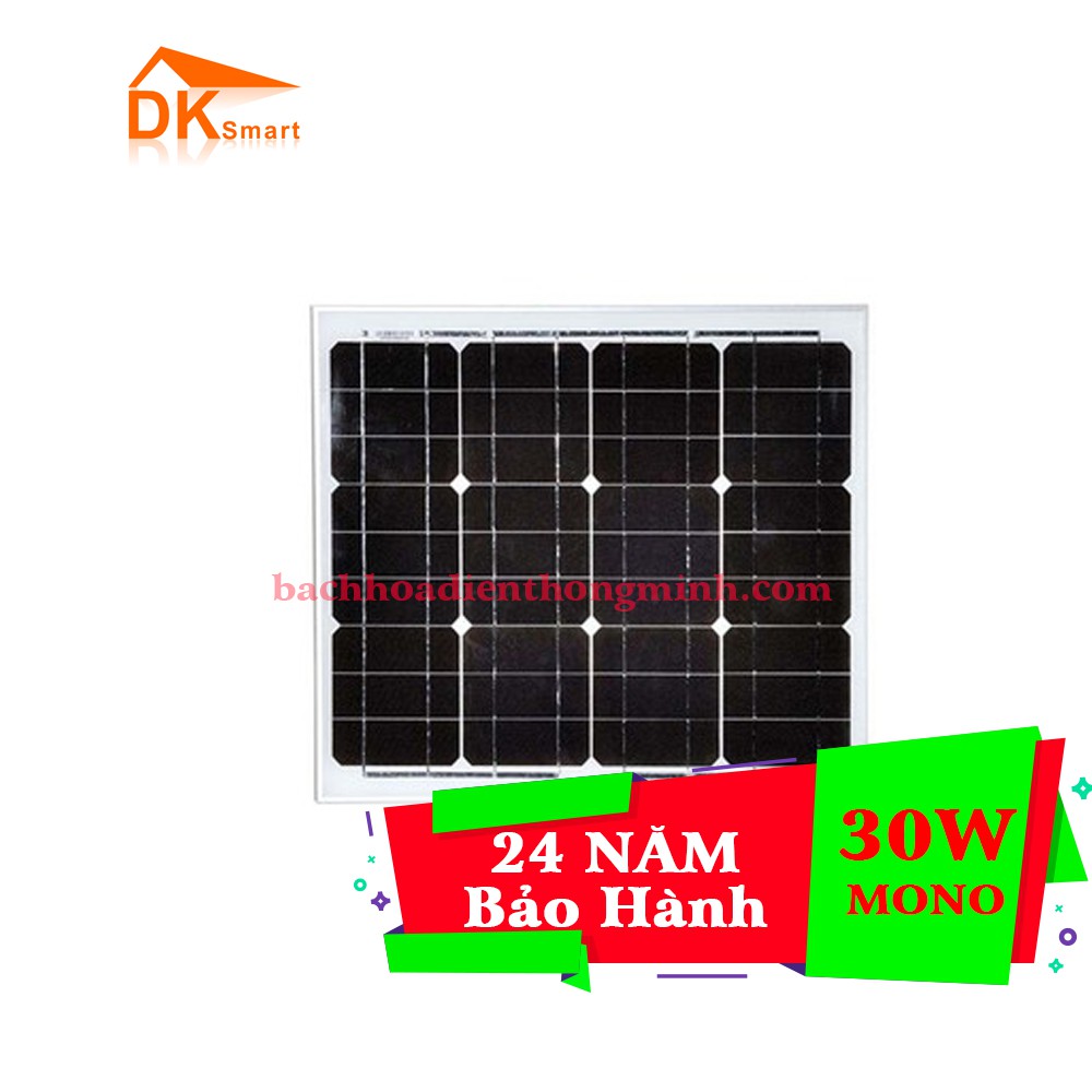 Tấm Pin Năng Lượng Mặt Trời Mini Mono 30W - Bảo Hành 24 Năm