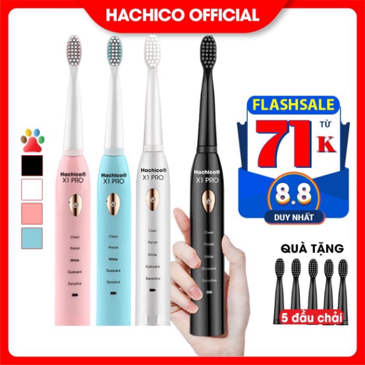 Bàn chải điện  Sonic X1 Pro, bàn chải đánh răng điện bản Pro nâng cấp đặc biệt , có 4 đầu chải