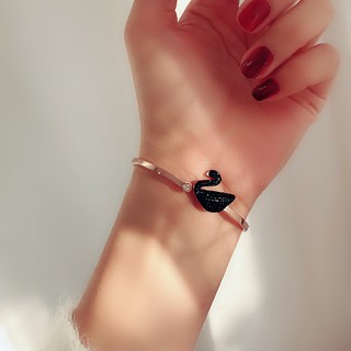 Vòng đeo tay Swarovski hở họa tiết chim thiên nga đính kim cương giả dễ thương