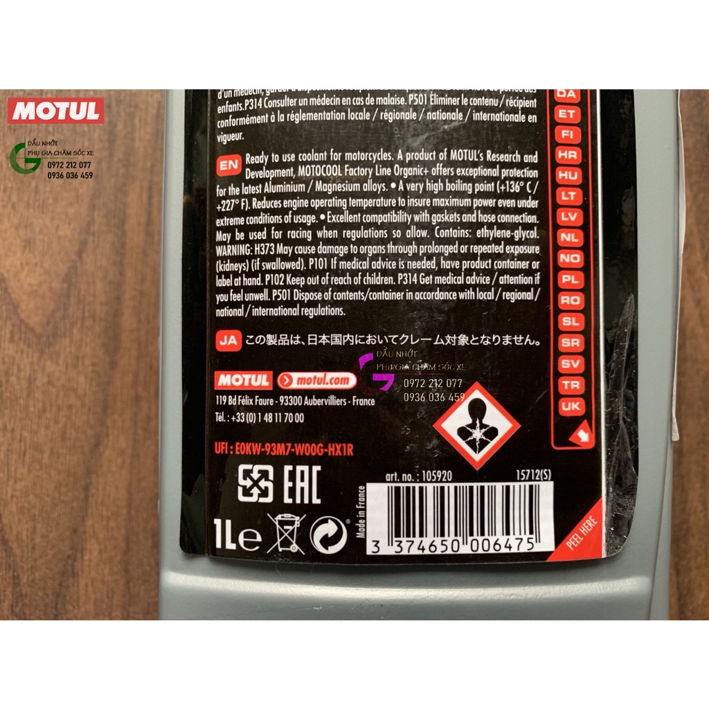 Nước làm mát pha sẵn Motul Motocool Factory Line Organic+