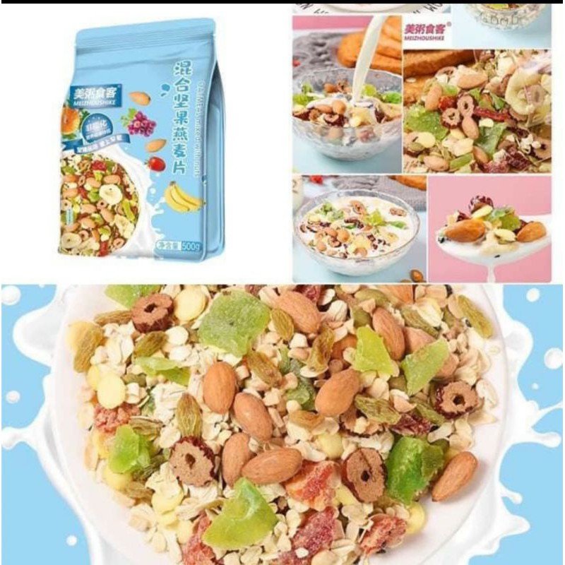 NGŨ CỐC HOA QUẢ, SỮA CHUA, MIX 500G
