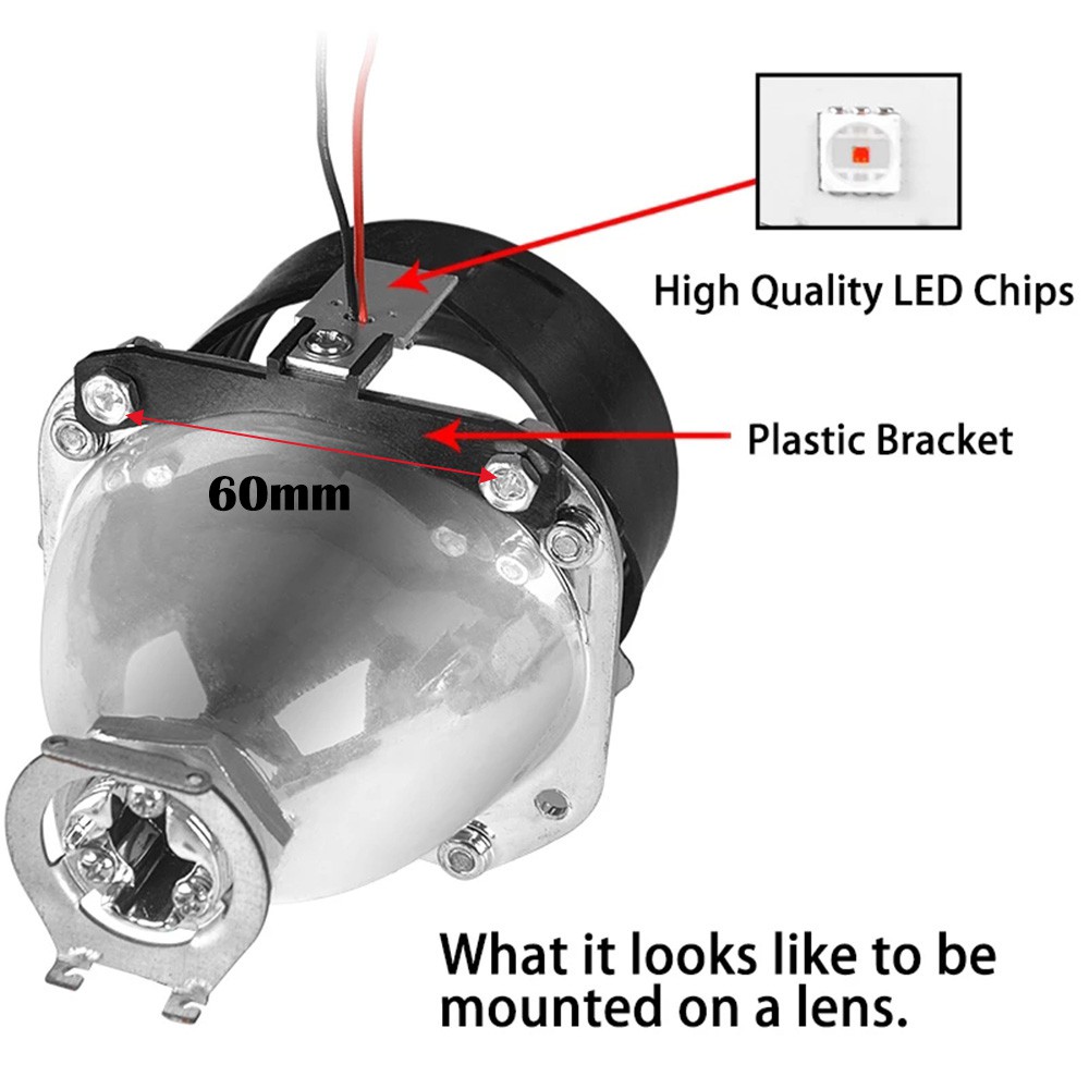 Set 2 đèn led mắt quỷ dùng để trang trí cho xe hơi