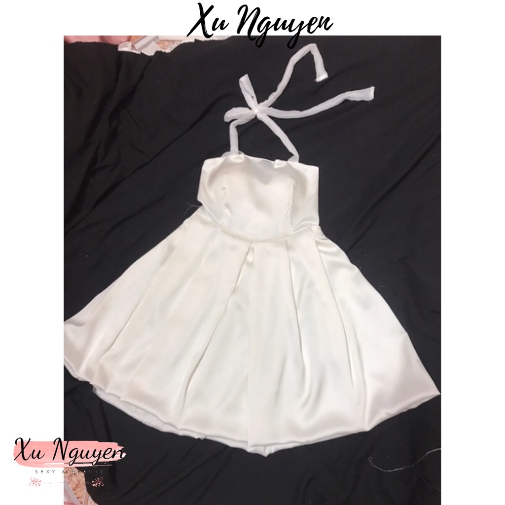 Đầm trắng công chúa thắt nơ lưng sexy ♥️ Váy đi tiệc kèm hình ảnh thật