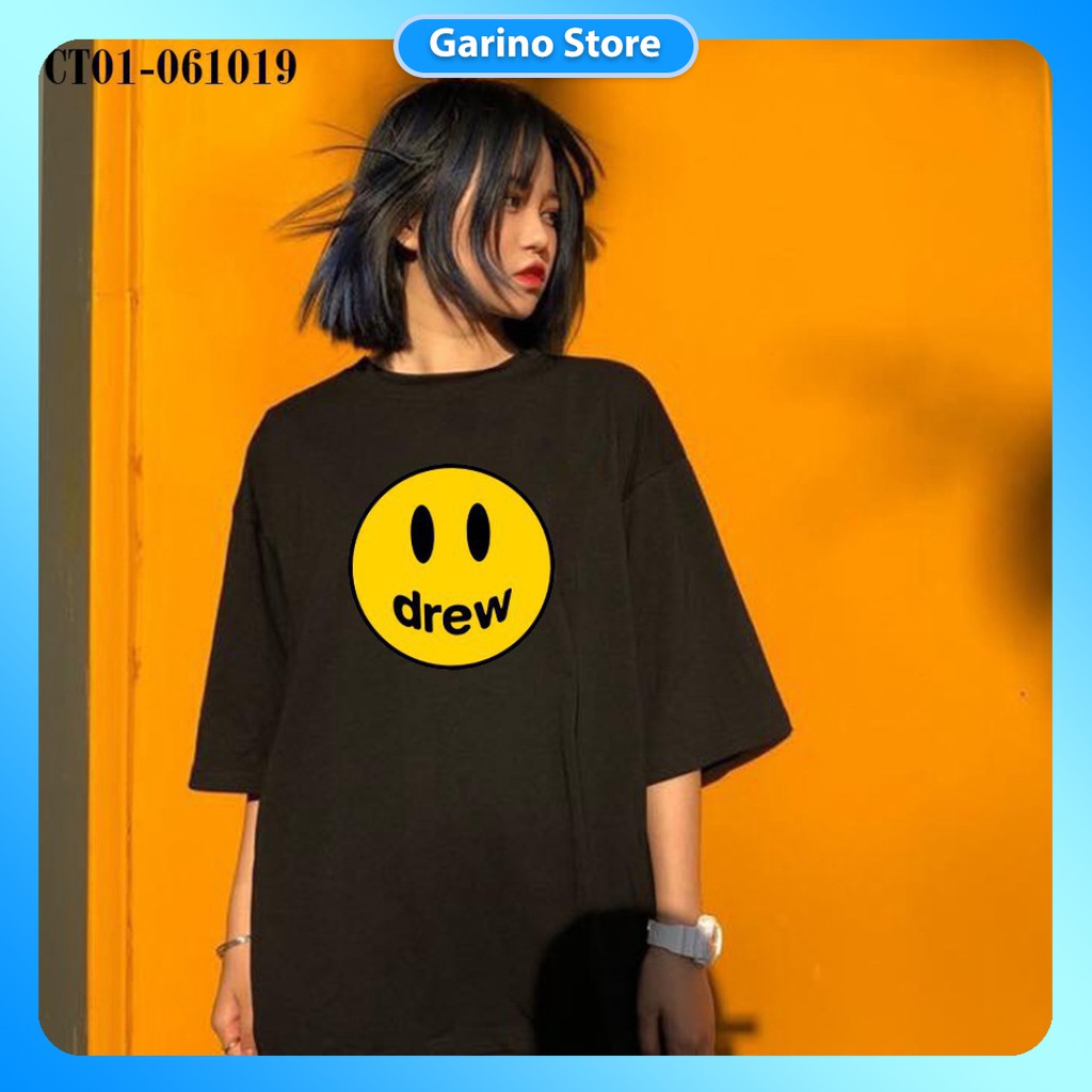Áo thun nam nữ unisex ngắn tay không cổ đẹp Mặt Cười Drew Garino Store | BigBuy360 - bigbuy360.vn