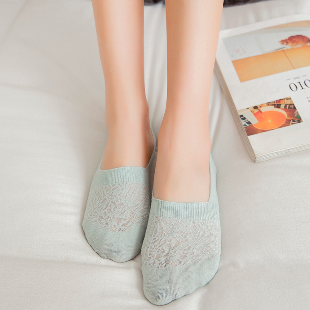 Tất đến mắt cá chống trượt màu trơn cho nữ