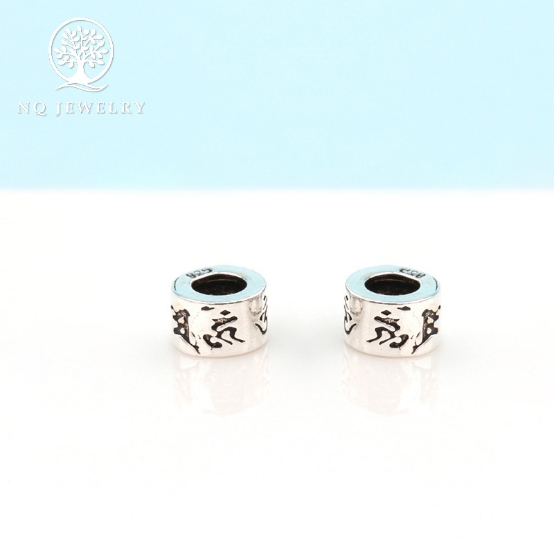 Combo 5 charm bạc chặn lục tự đại minh chú 3.8*6mm - NQ Jewelry