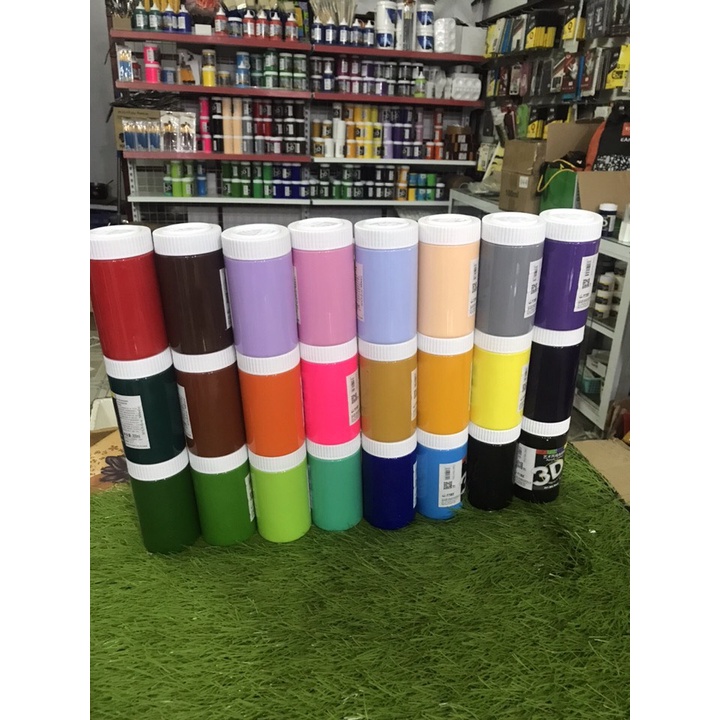 Màu Acrylic  3D 300ml, màu vẽ trên mọi chất liệu ,vẽ tranh sỏi , custom giày, vải, túi, vẽ tranh giấy, vải toan
