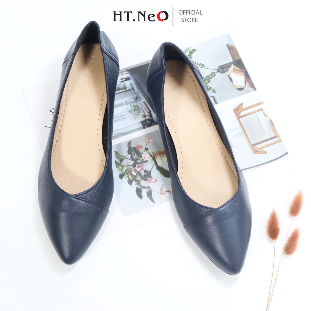 Giày nữ đế xuồng HT.NEO da bò thật 100% ,đế xuồng cao 5cm , kiểu dáng mũi nhọn ,thiết kế sang trọng ,lịch sự GM02