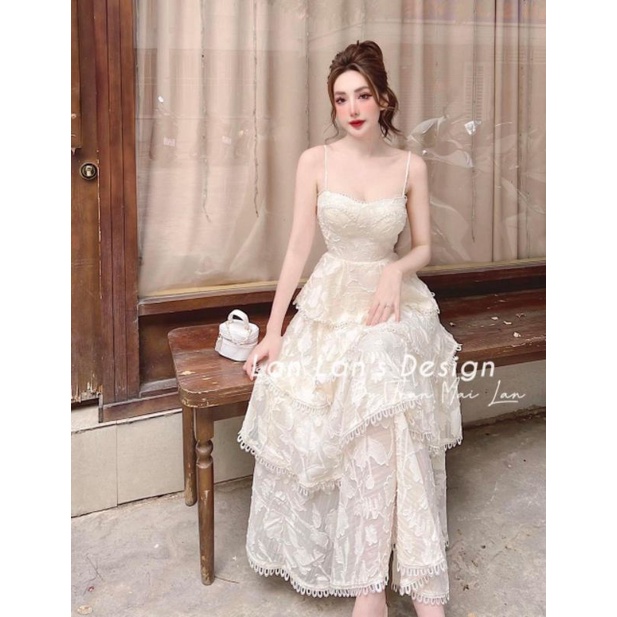 Đầm ren tầng 2 dây