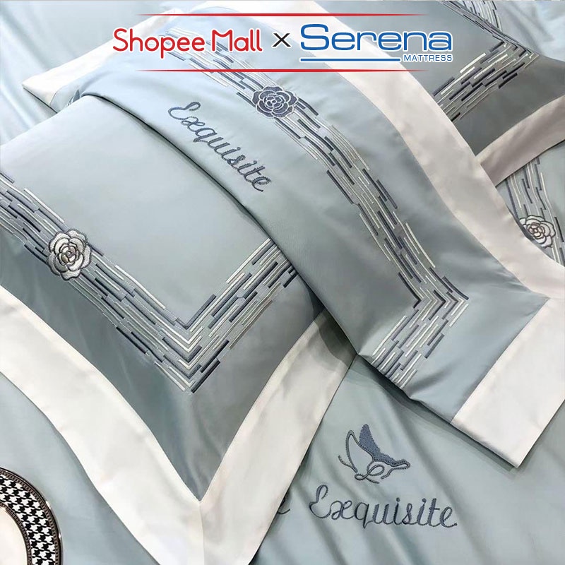 Vỏ Chăn Ga Gối Đệm Satin Lụa SERENA Chính Hãng Bộ Combo Ra Drap Grap Nệm Đệm Trải Bọc Giường Trần Bông Cao Cấp