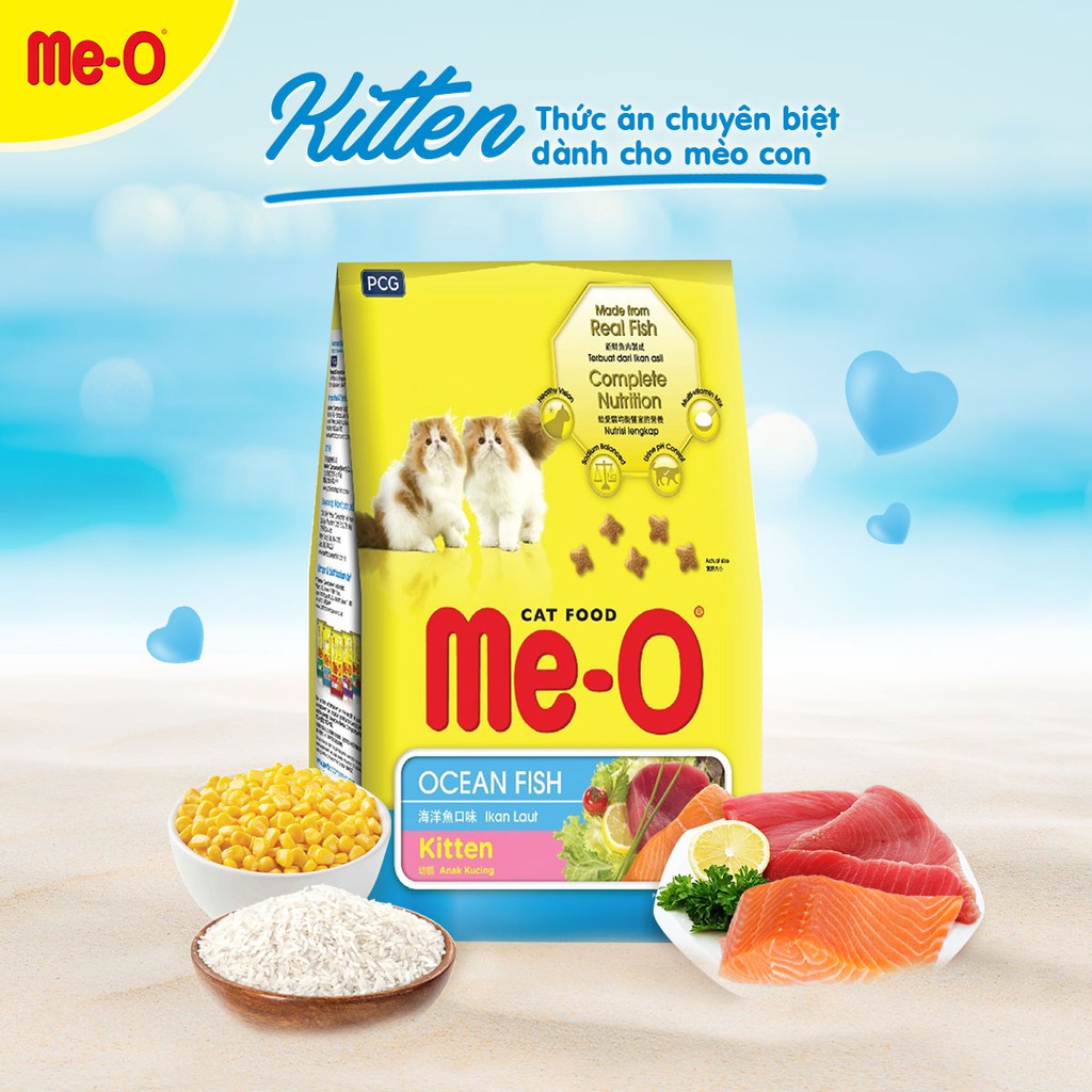 Thức Ăn Cho Mèo Con Hạt Me-O Kitten 400G Vị Cá Biển - Miki Petshop