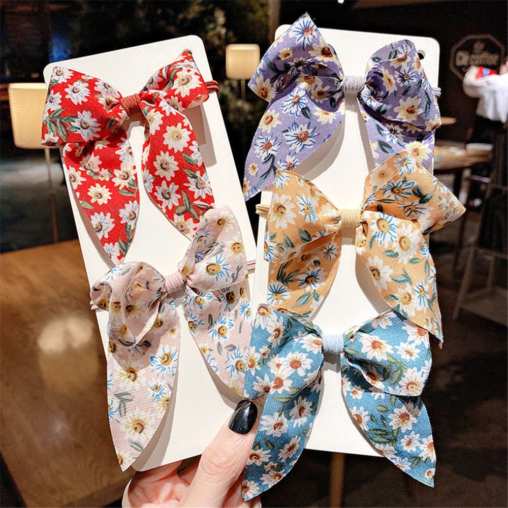 Dây buộc tóc co giãn thắt nơ ruy băng thời trang Hàn Quốc cho nữ