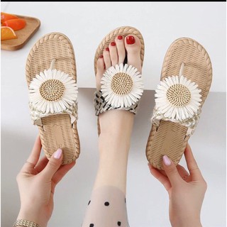 Dép nữ đế cói quai kẹp hoa cúc hàng QC siêu đẹp - TT137