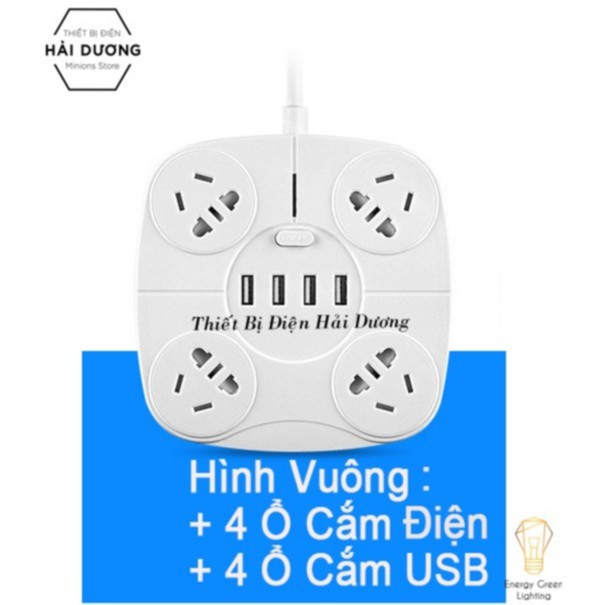 Ổ Cắm Điện Thông Minh Chuyển Đổi Đa Chức Năng OD-318 dây 2m8 - Có Đầu Cắm USB Chuẩn Sạc An Toàn Chống Giật