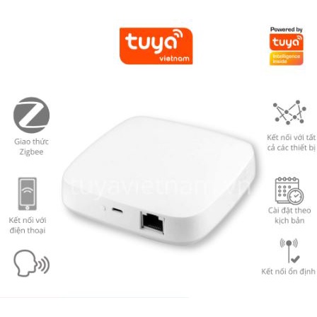 Bộ Điều Khiển Trung Tâm Hub Gateway TUYA, Zigbee 3.0, Kết Nối Lên Tới 200 Thiết Bị, Bản Quốc Tế Bảo Hành 12 Tháng