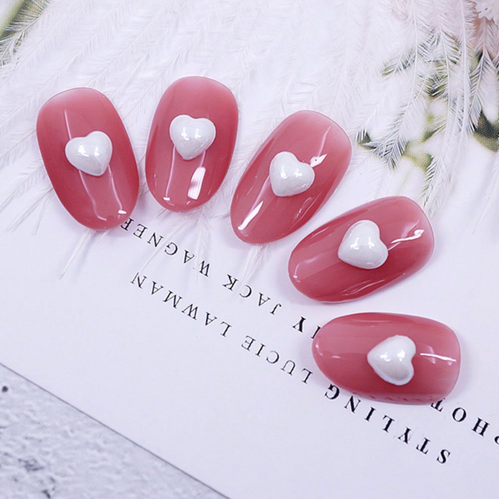 Set 50 phụ kiện trang trí móng nghệ thuật hình trái tim 3d diy